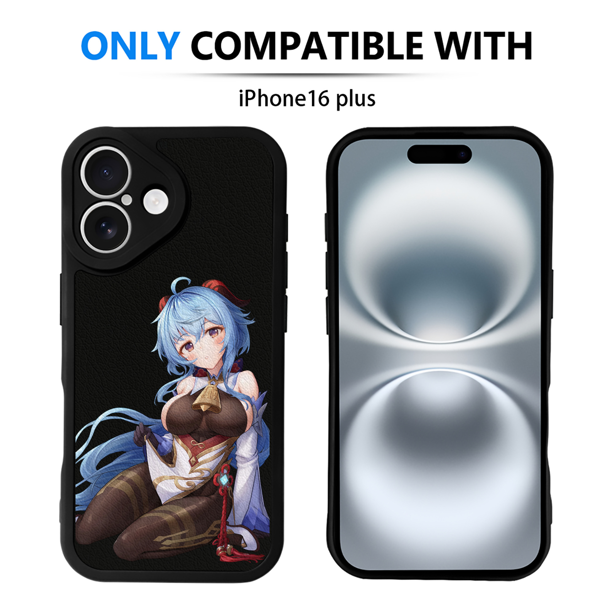 げんし神 甘雨 かんう genshin Ganyu 【iPhone 16シリーズ対応】シリコンスマホケース（レザー調） 材質：シリコン